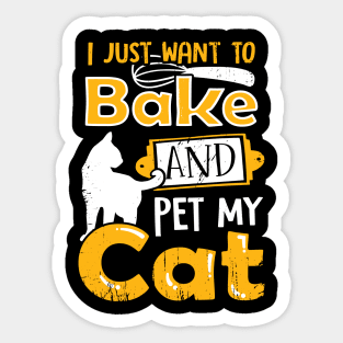 Baker Baking Lover Cat Owner Gift Sticker